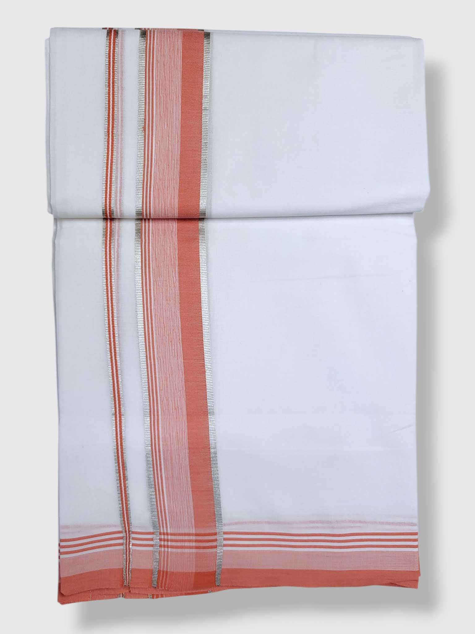 Pure White Cotton Men's Double Dhoti