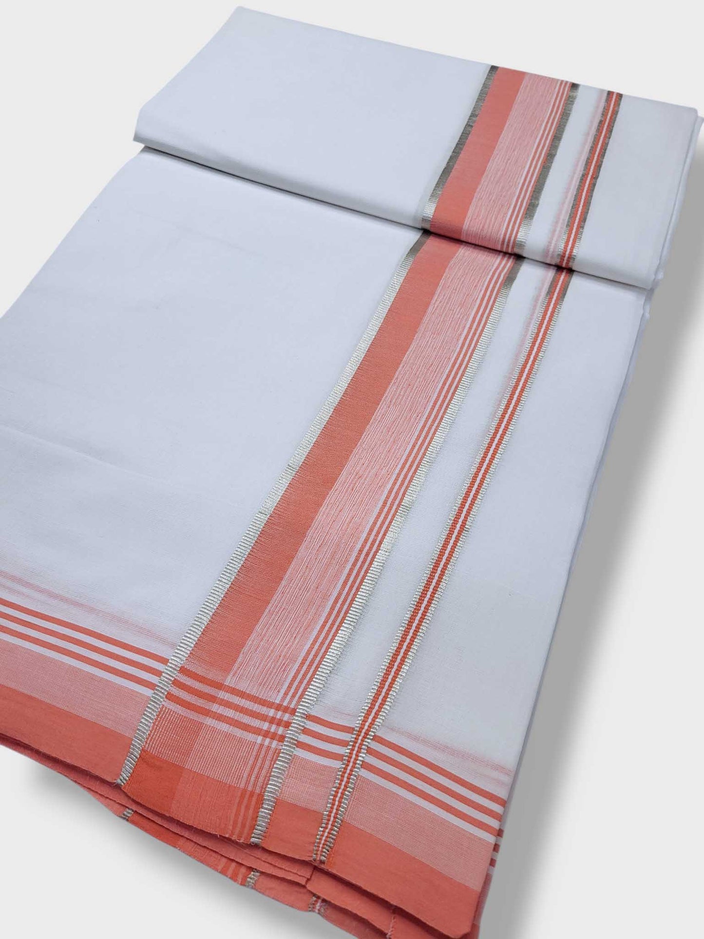 Pure White Cotton Men's Double Dhoti