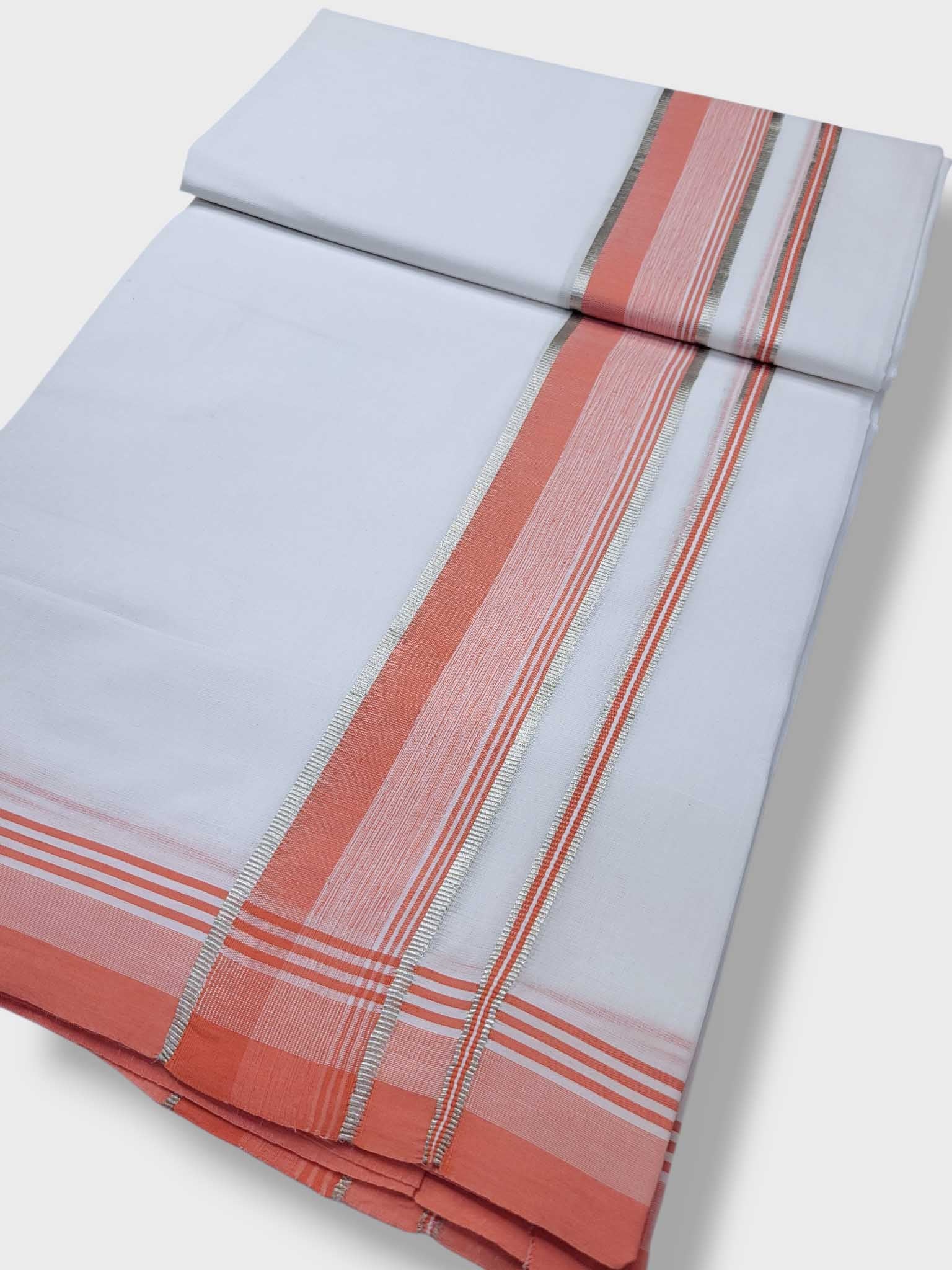 Pure White Cotton Men's Double Dhoti