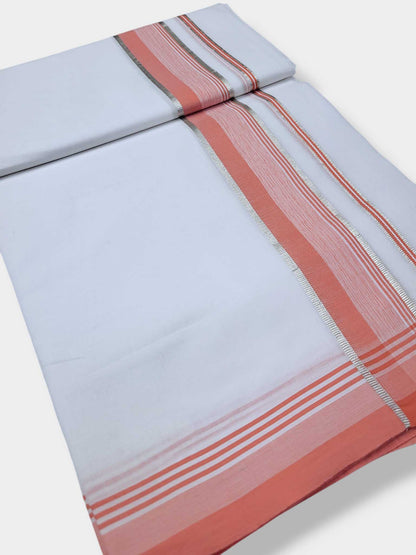 Pure White Cotton Men's Double Dhoti