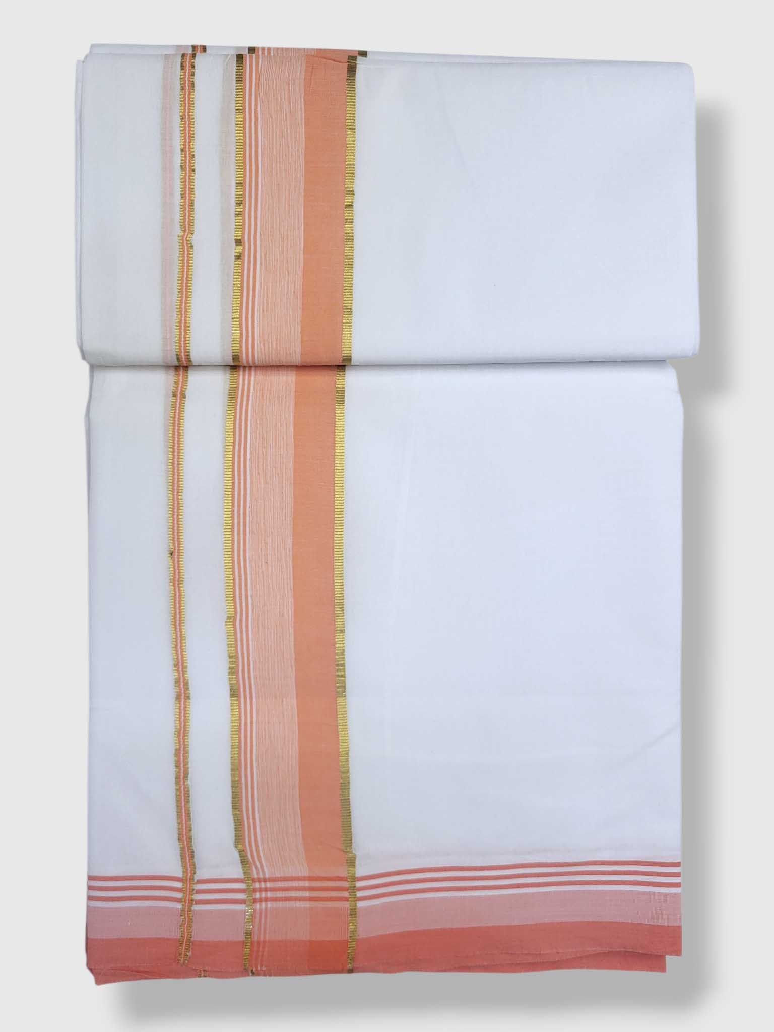 Pure White Cotton Men's Double Dhoti