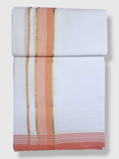 Pure White Cotton Men's Double Dhoti