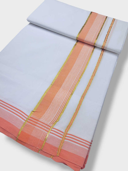 Pure White Cotton Men's Double Dhoti