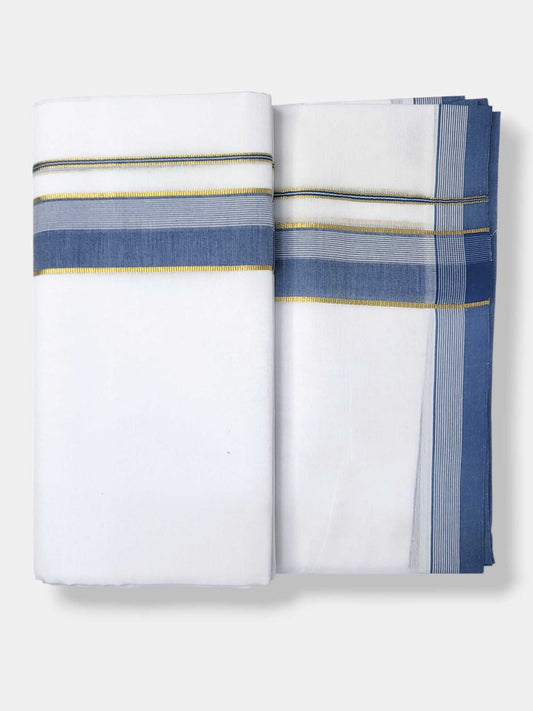 Pure White Cotton Men's Double Dhoti