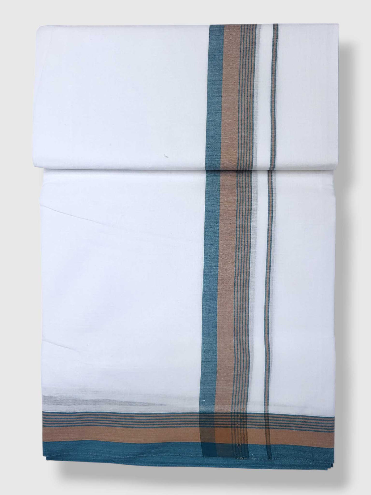 Pure White Cotton Men's Double Dhoti