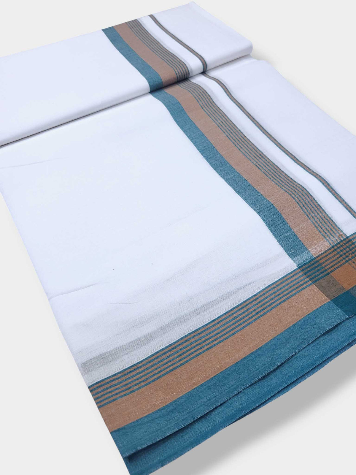 Pure White Cotton Men's Double Dhoti