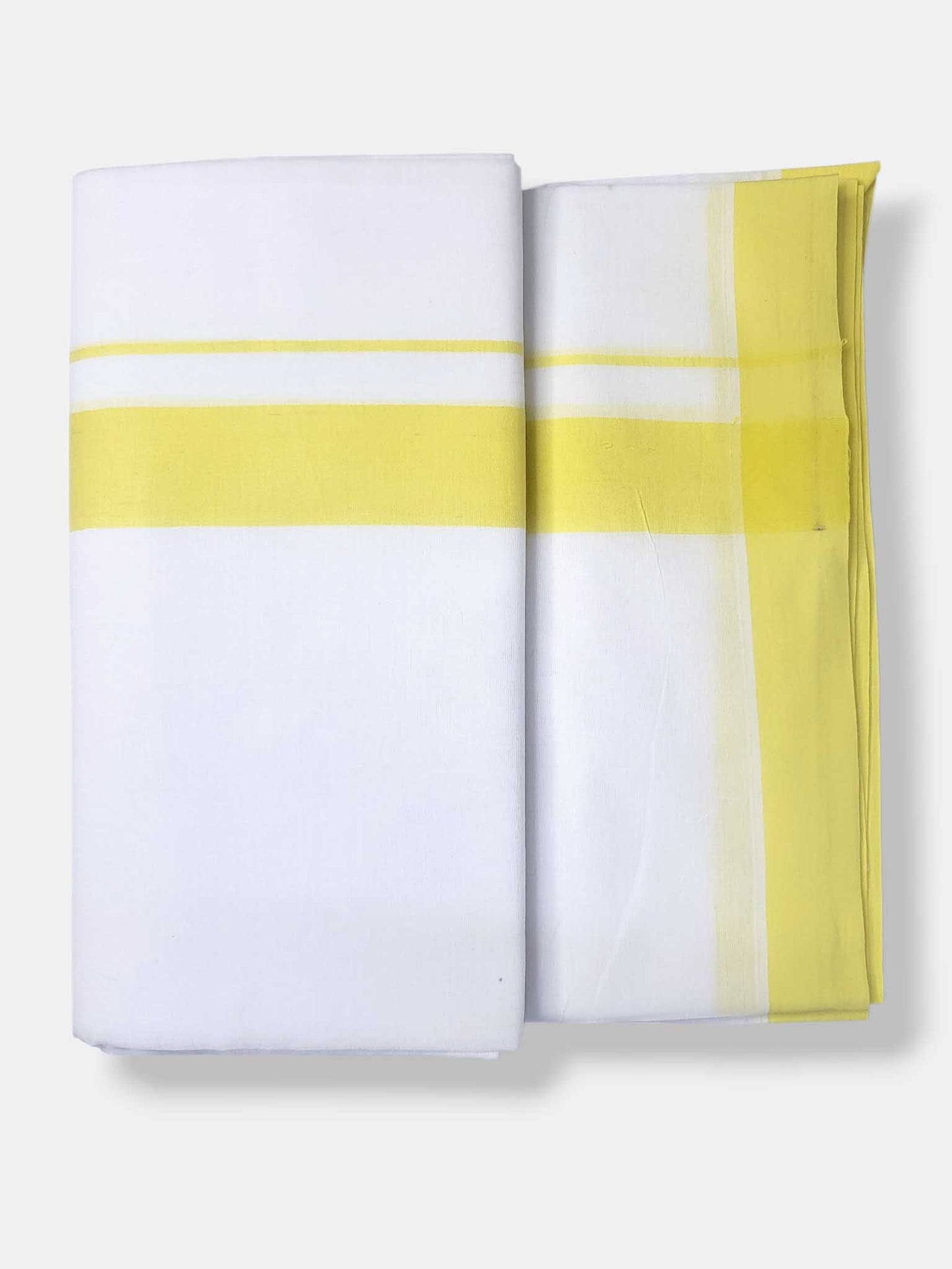 Pure White Cotton Men's Double Dhoti