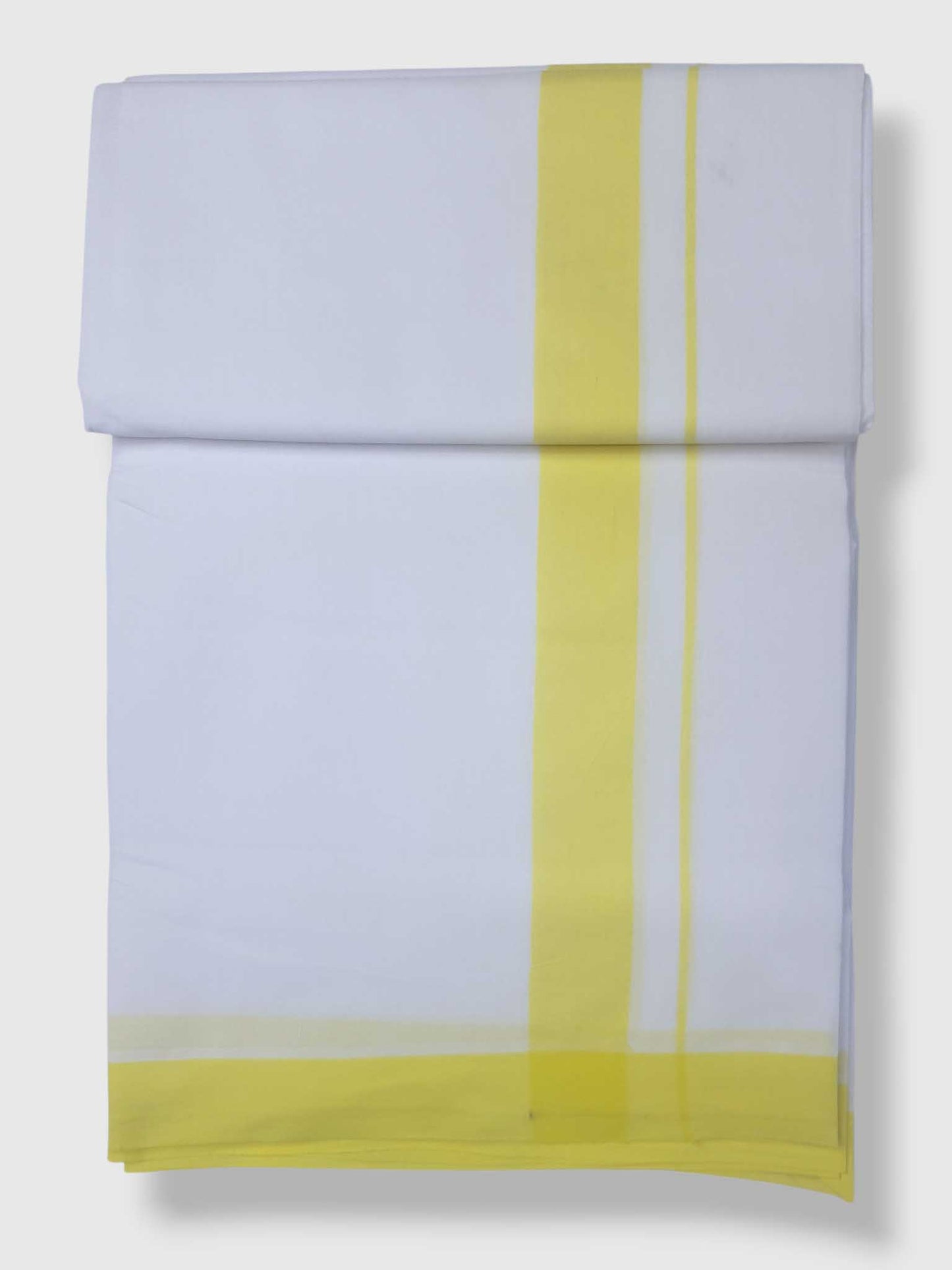 Pure White Cotton Men's Double Dhoti