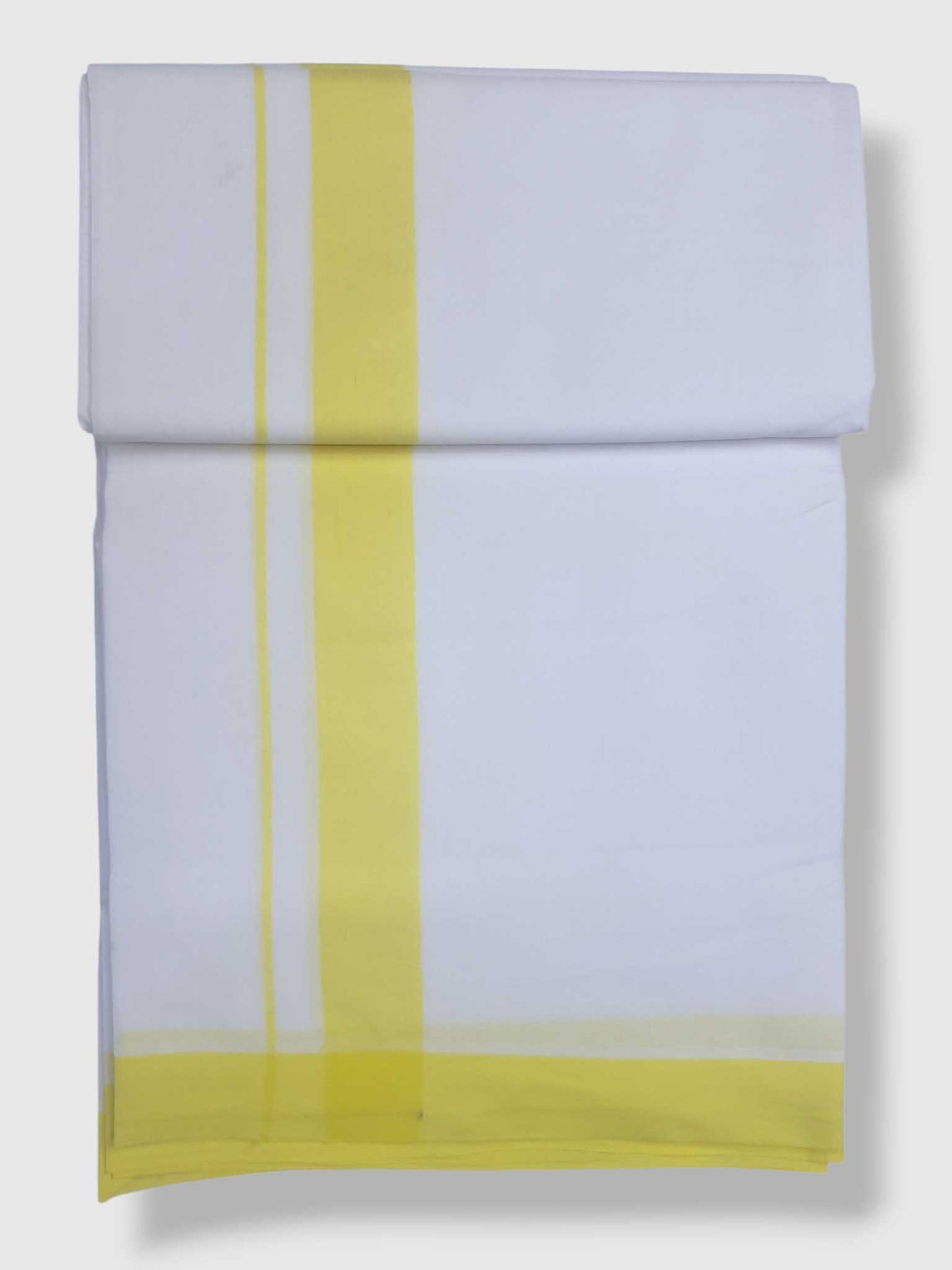 Pure White Cotton Men's Double Dhoti