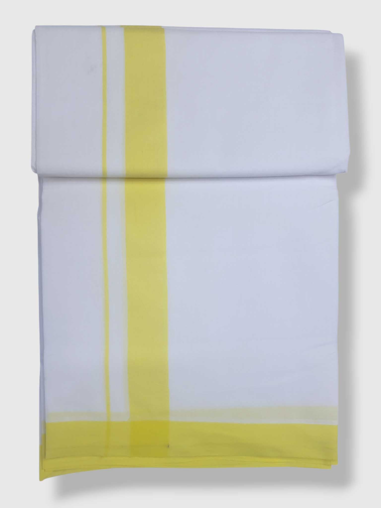 Pure White Cotton Men's Double Dhoti