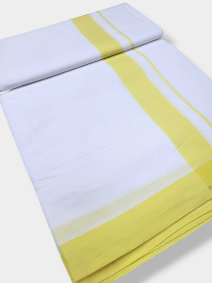 Pure White Cotton Men's Double Dhoti
