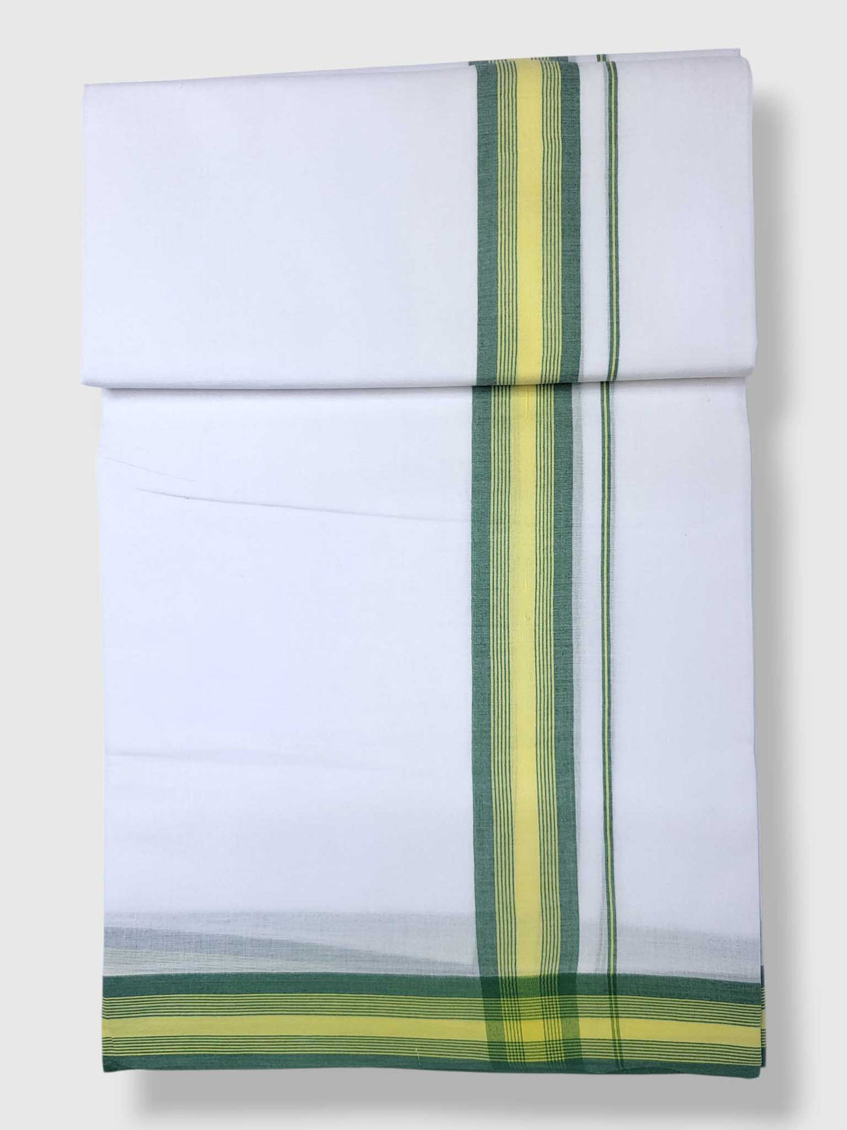Pure White Cotton Men's Double Dhoti