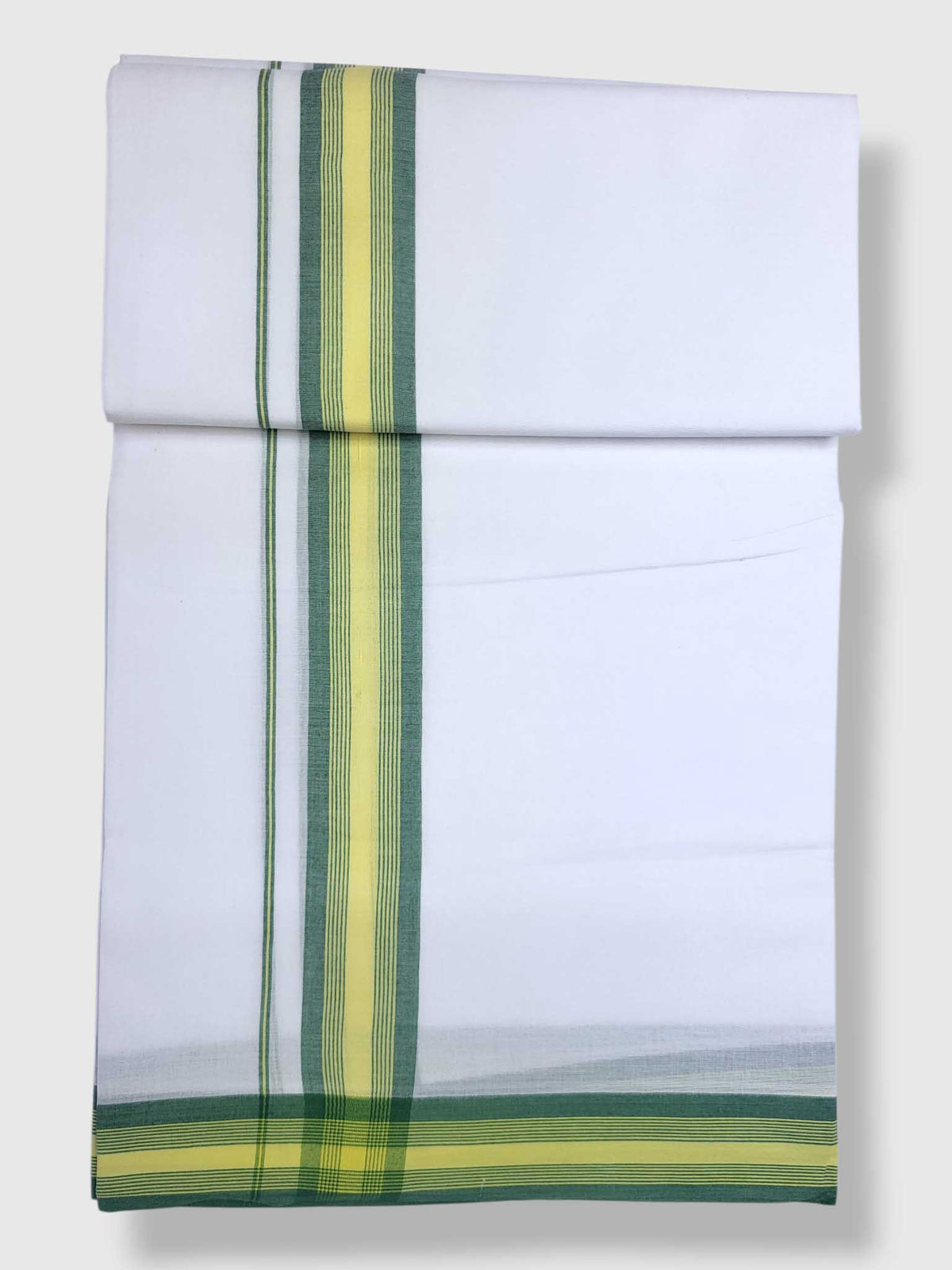 Pure White Cotton Men's Double Dhoti