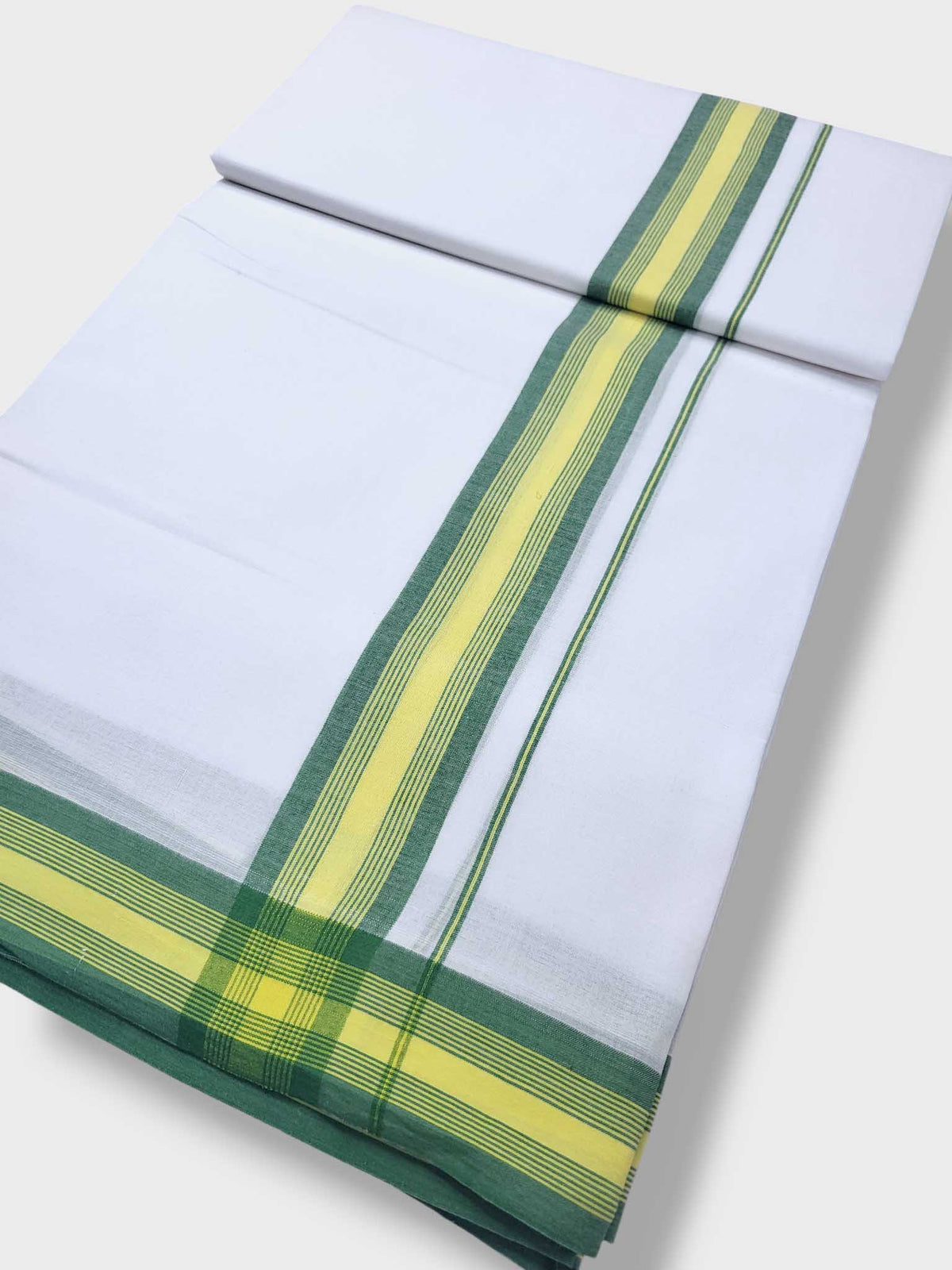 Pure White Cotton Men's Double Dhoti