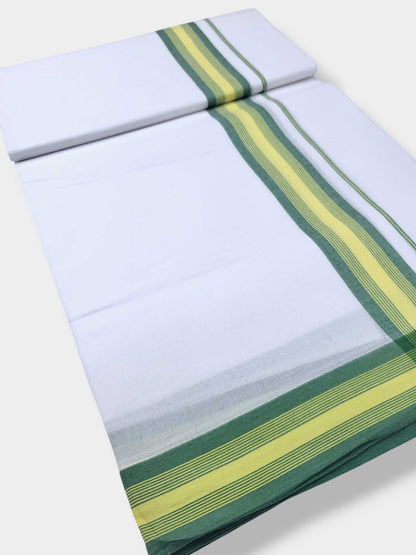 Pure White Cotton Men's Double Dhoti