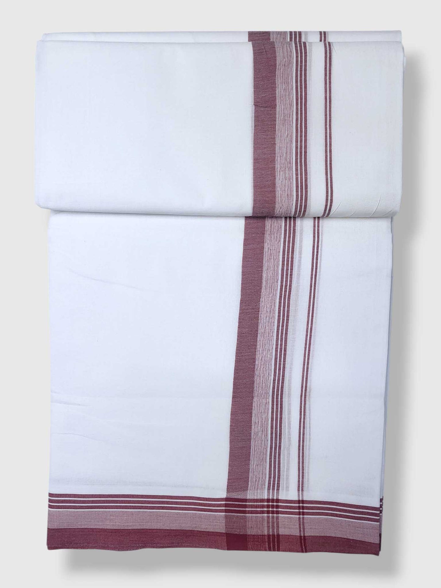 Pure White Cotton Men's Double Dhoti