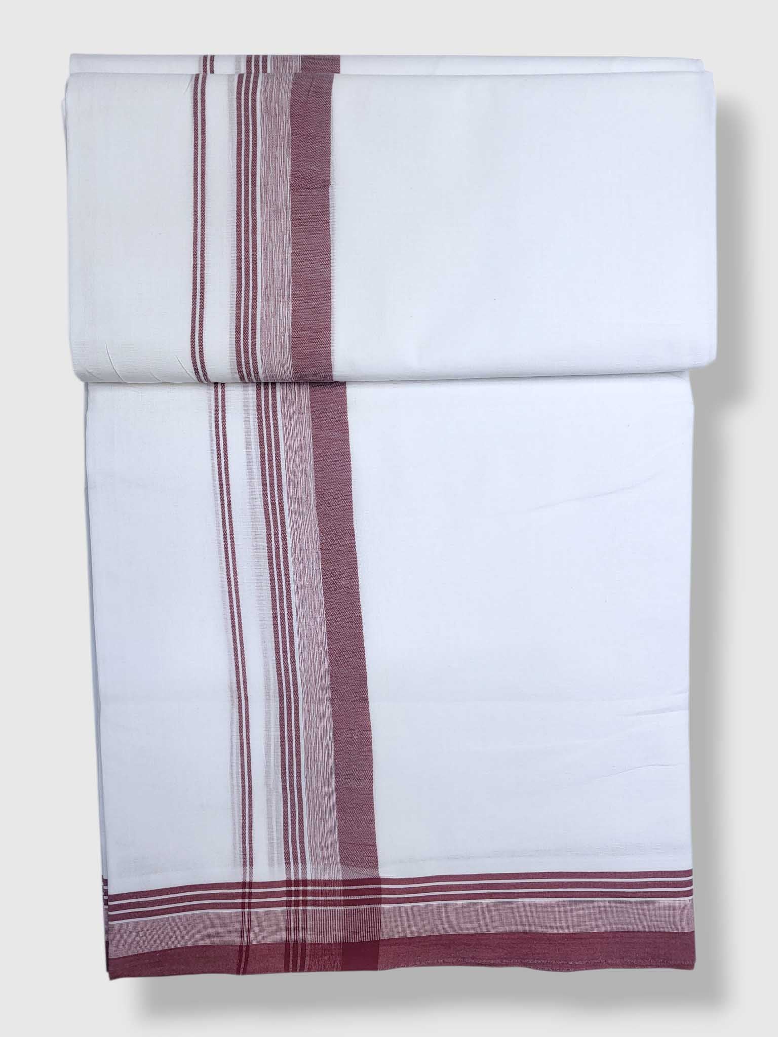Pure White Cotton Men's Double Dhoti