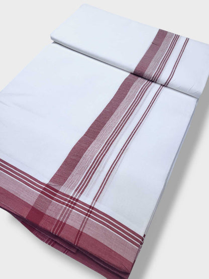 Pure White Cotton Men's Double Dhoti