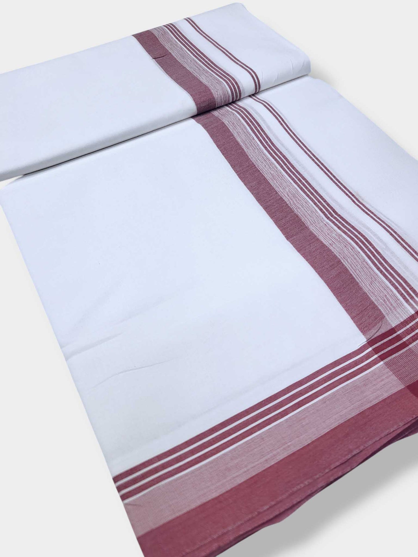 Pure White Cotton Men's Double Dhoti