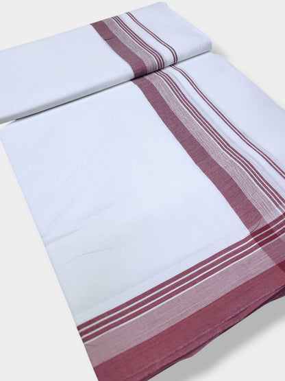 Pure White Cotton Men's Double Dhoti