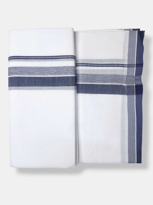 Pure White Cotton Men's Double Dhoti