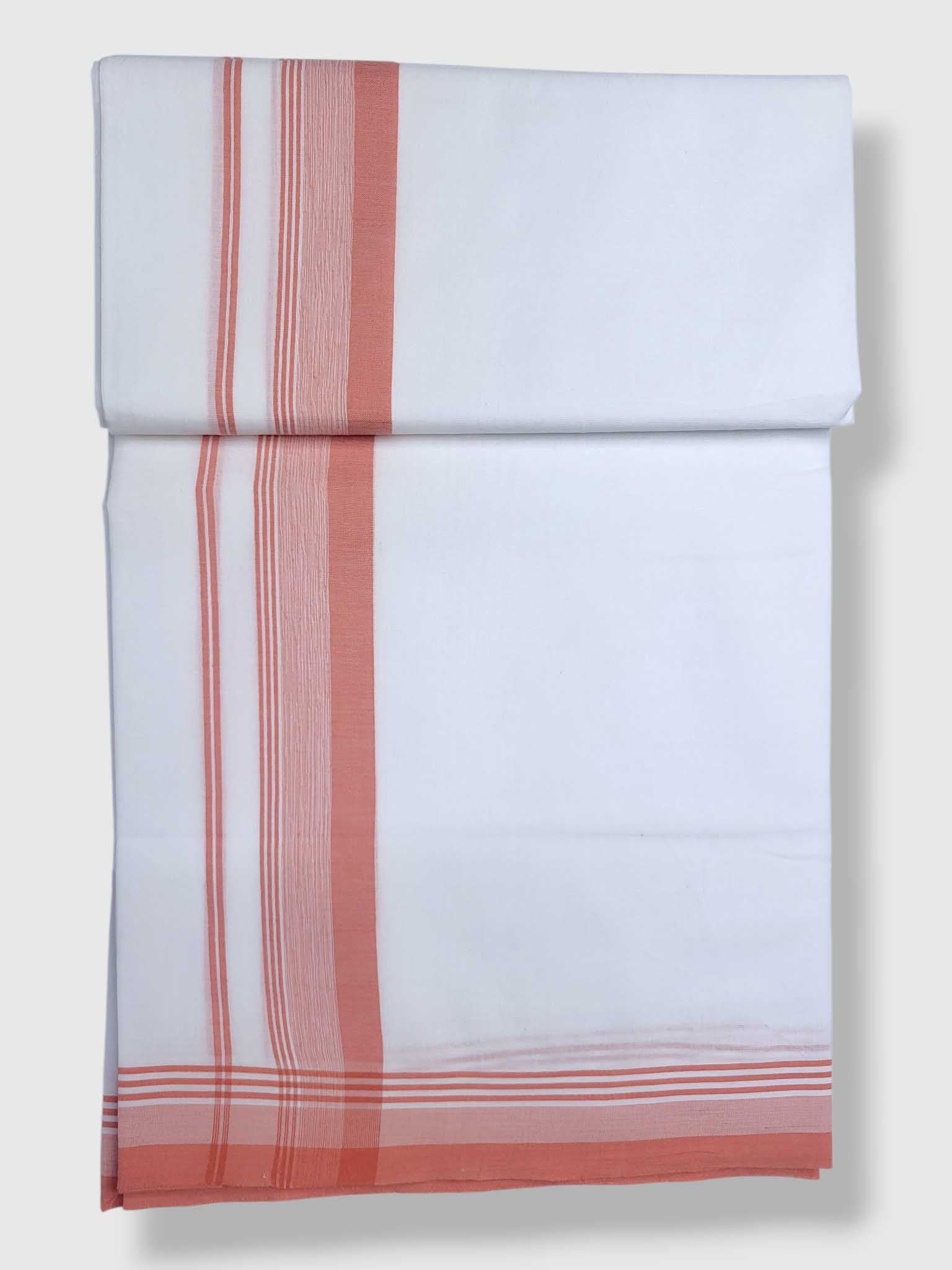 Pure White Cotton Men's Double Dhoti