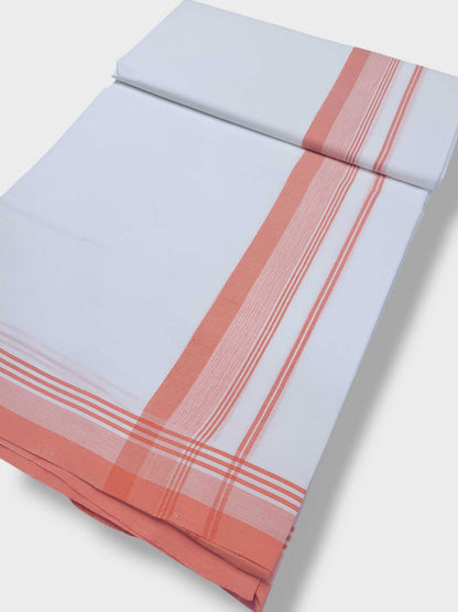 Pure White Cotton Men's Double Dhoti