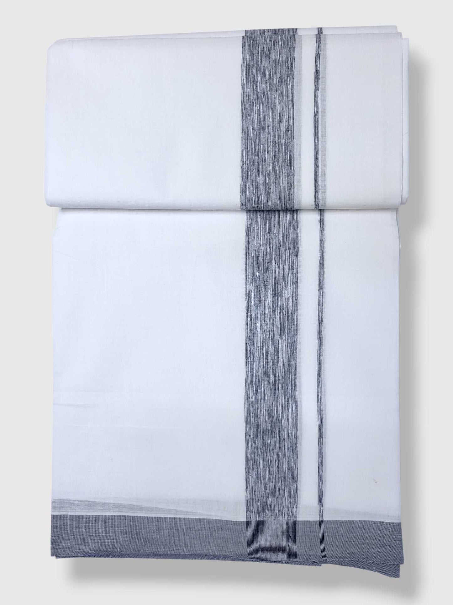 Pure White Cotton Men's Double Dhoti