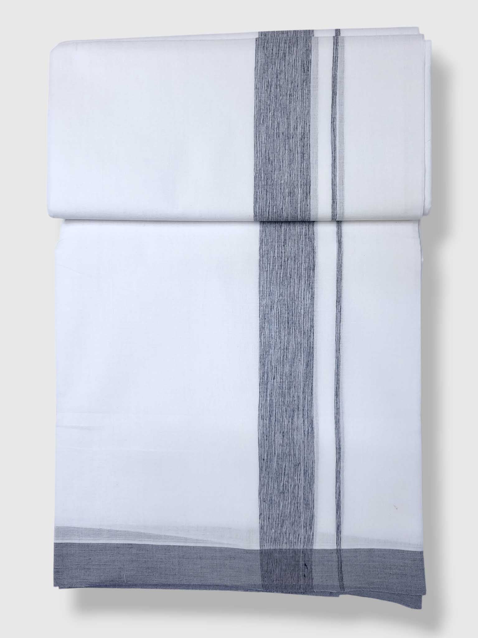 Pure White Cotton Men's Double Dhoti