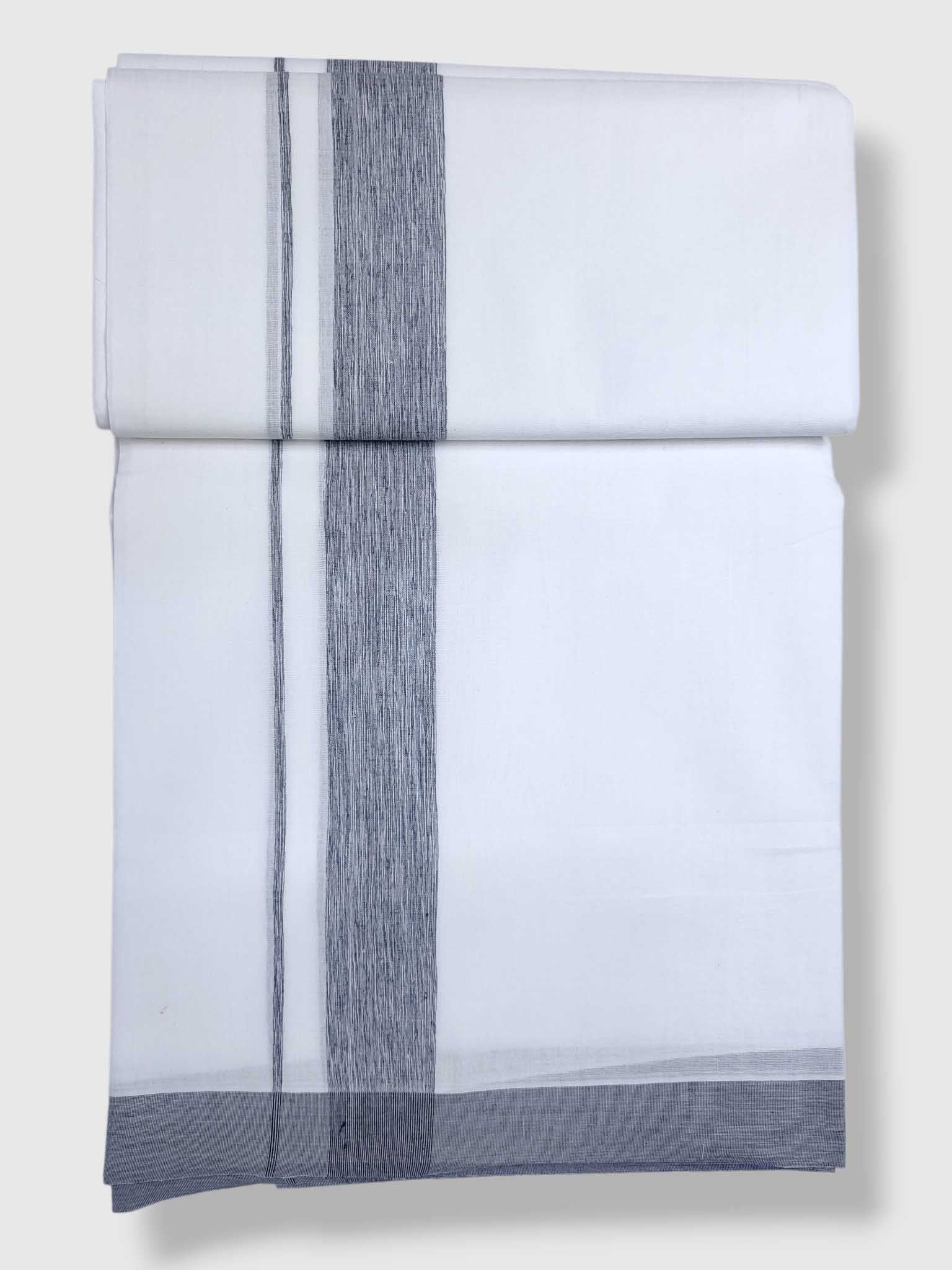Pure White Cotton Men's Double Dhoti