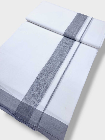 Pure White Cotton Men's Double Dhoti