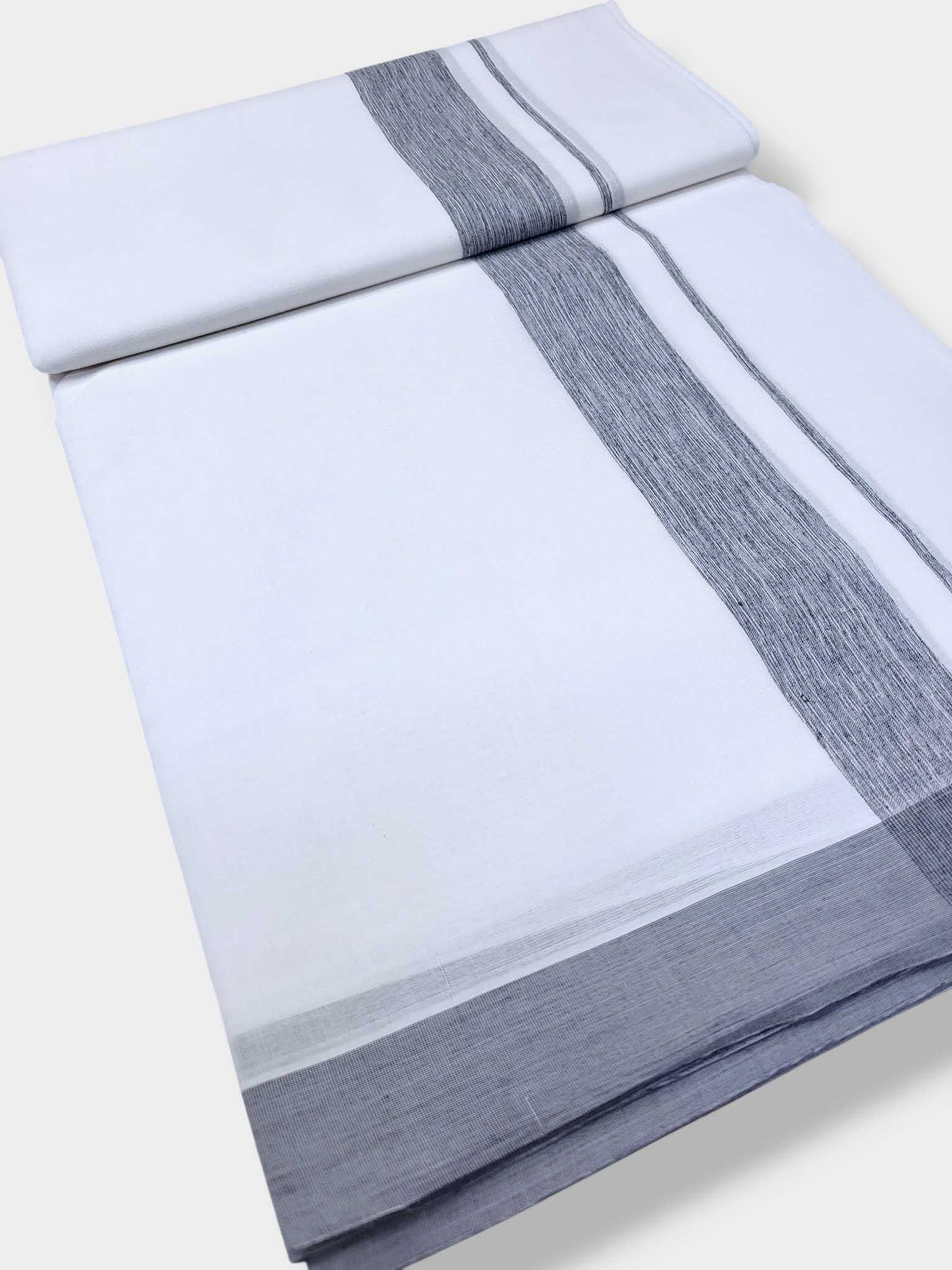 Pure White Cotton Men's Double Dhoti
