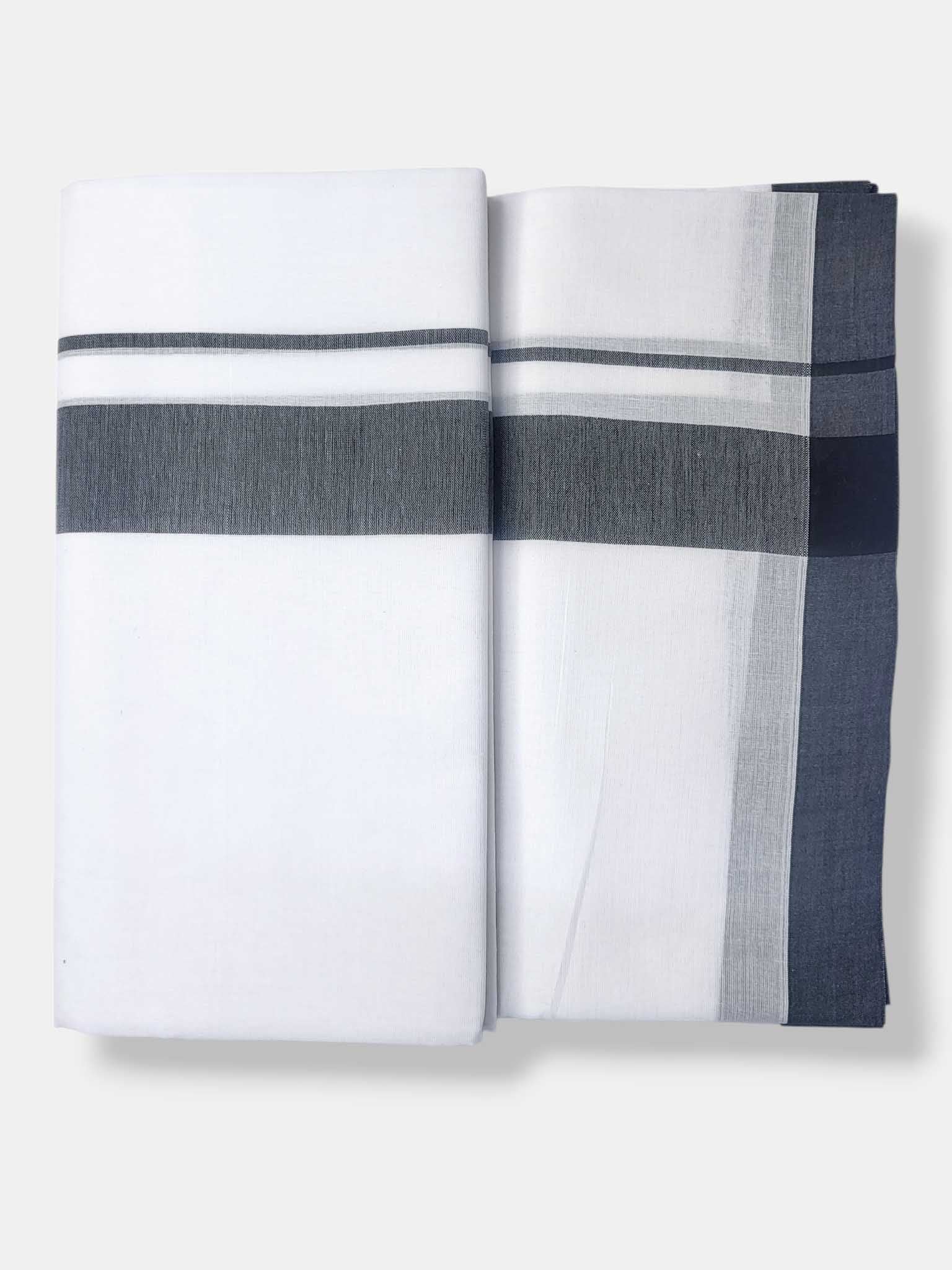 Pure White Cotton Men's Double Dhoti