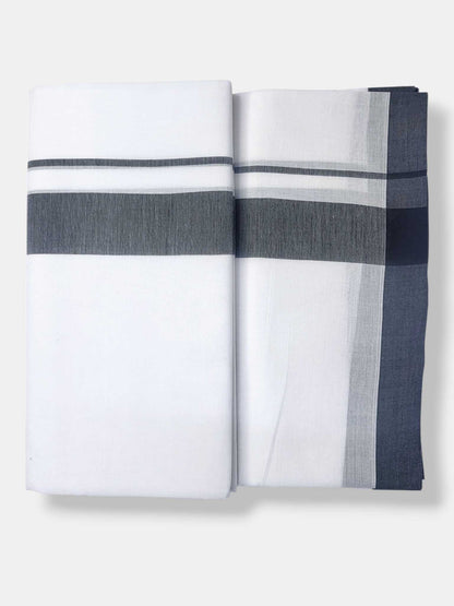 Pure White Cotton Men's Double Dhoti