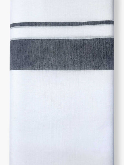 Pure White Cotton Men's Double Dhoti