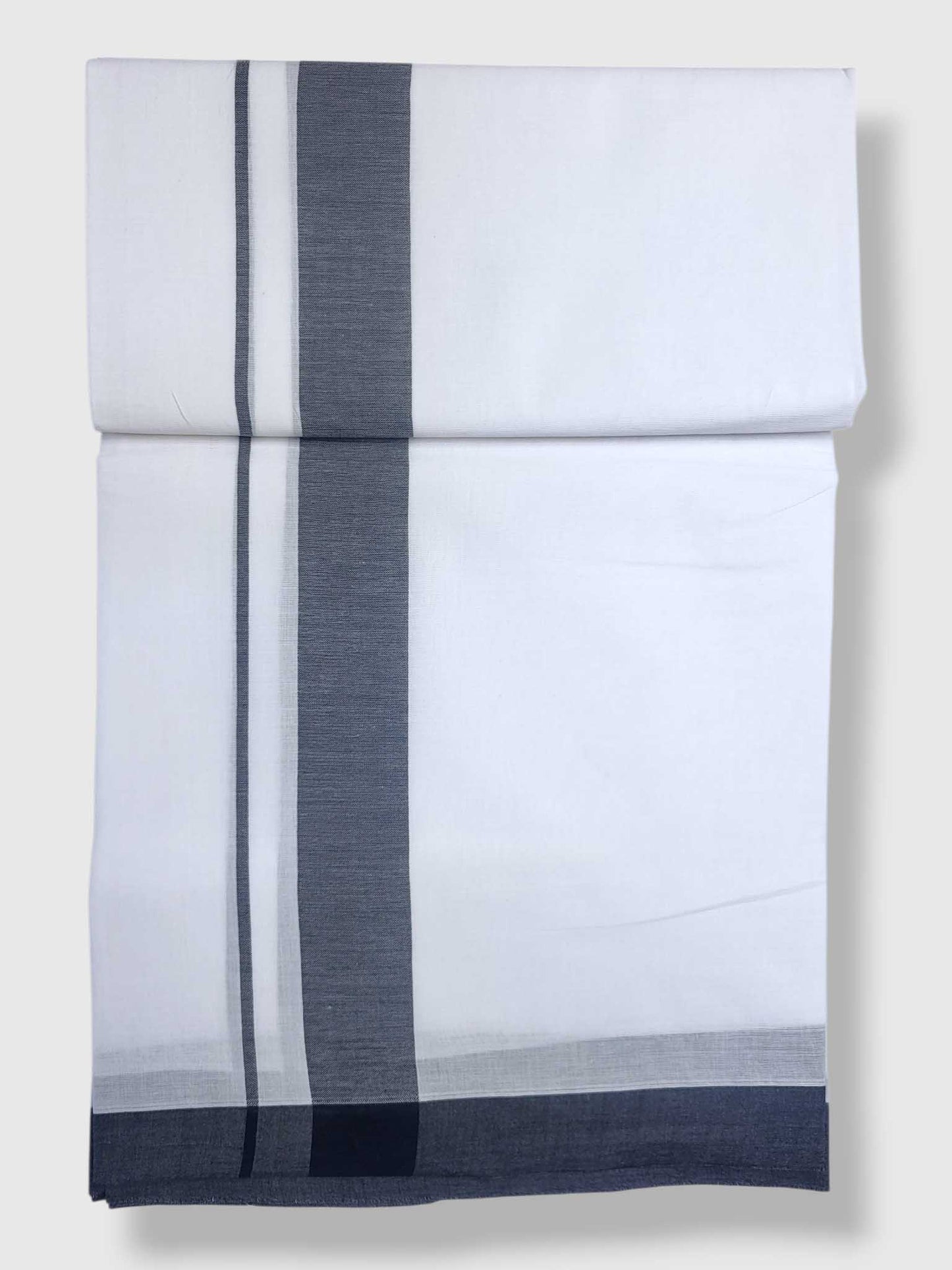Pure White Cotton Men's Double Dhoti