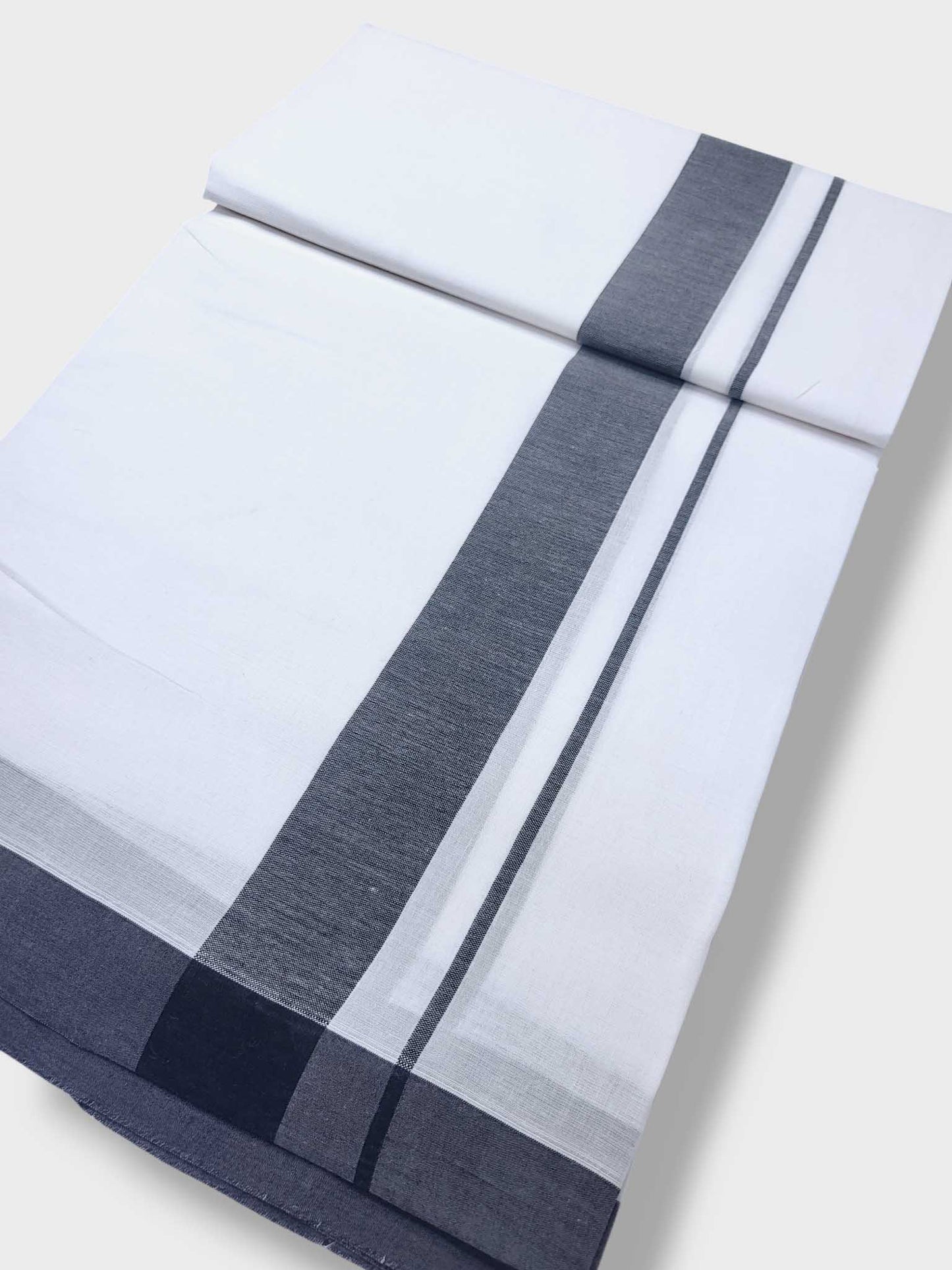 Pure White Cotton Men's Double Dhoti