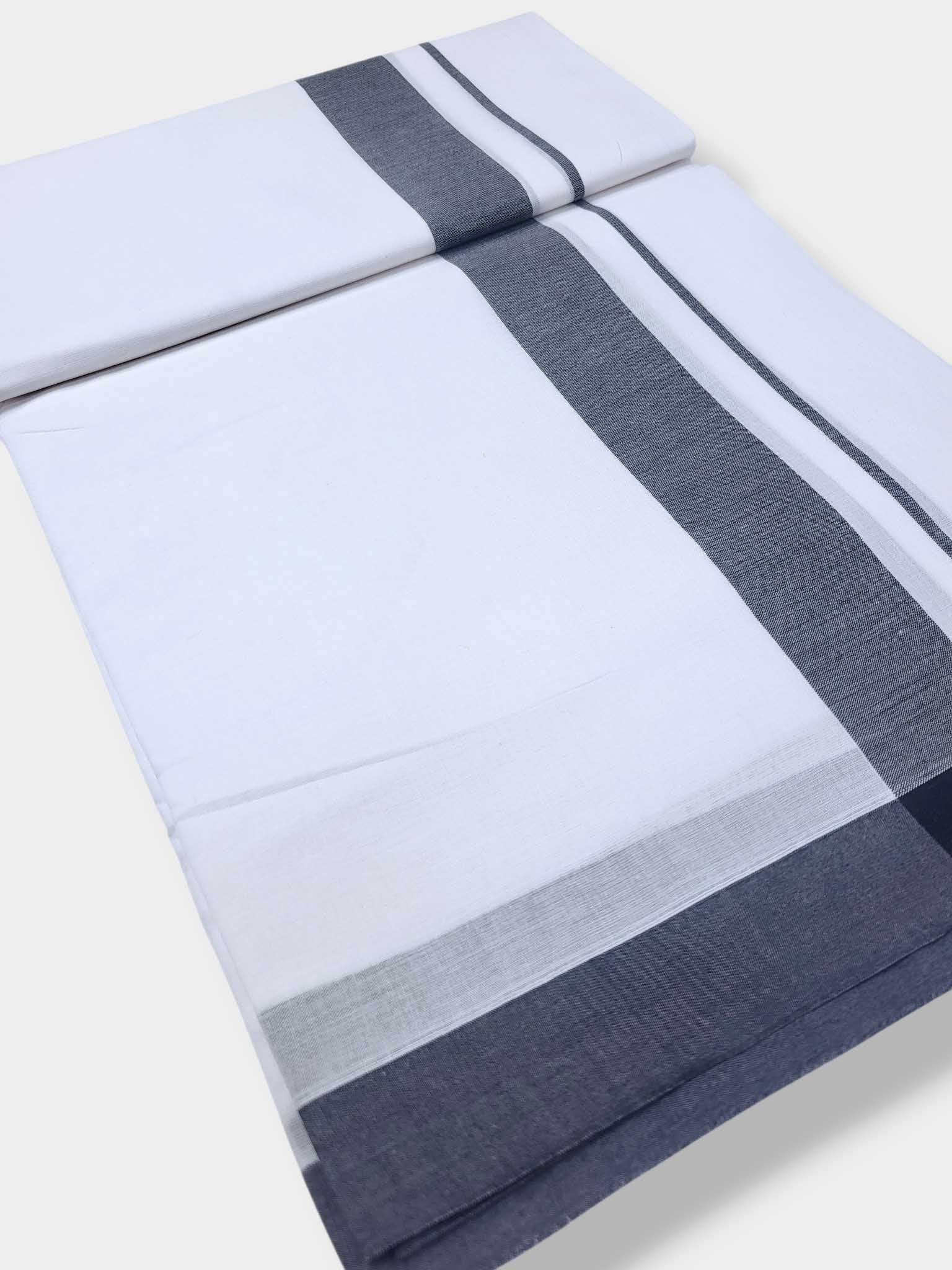 Pure White Cotton Men's Double Dhoti