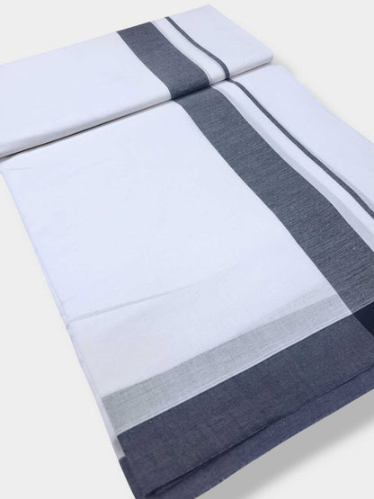 Pure White Cotton Men's Double Dhoti