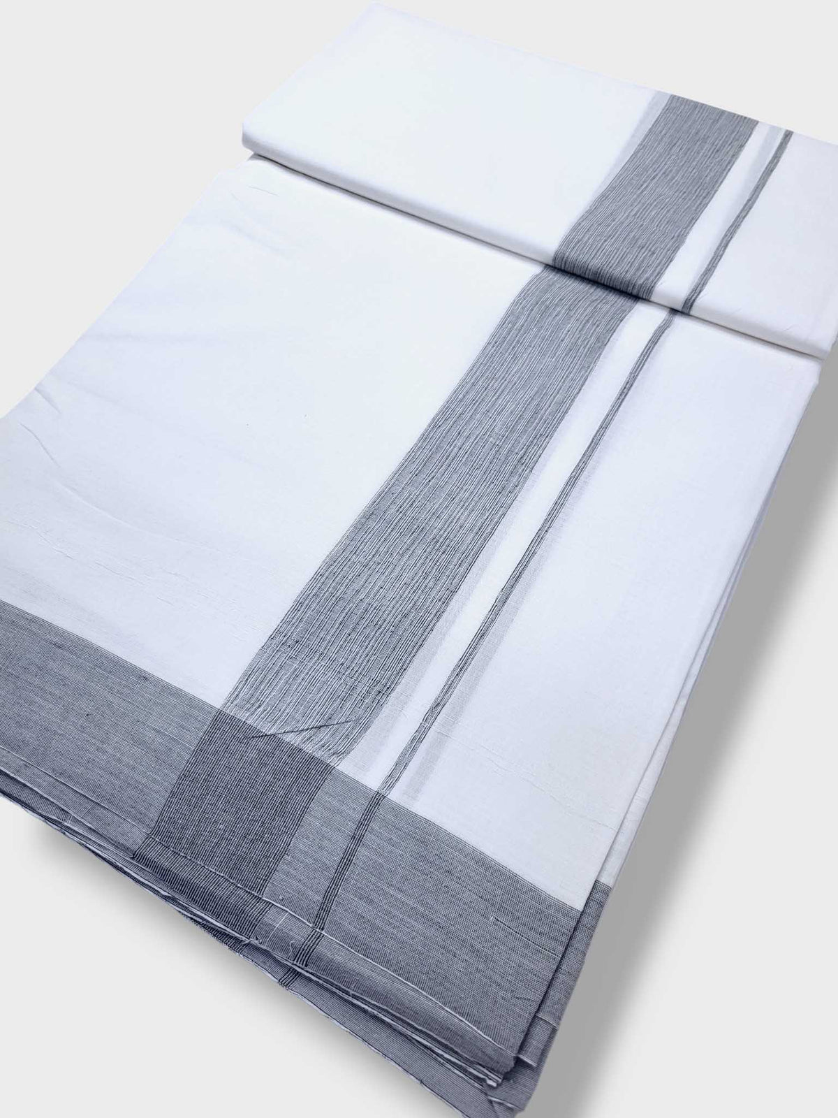 Pure White Cotton Men's Double Dhoti