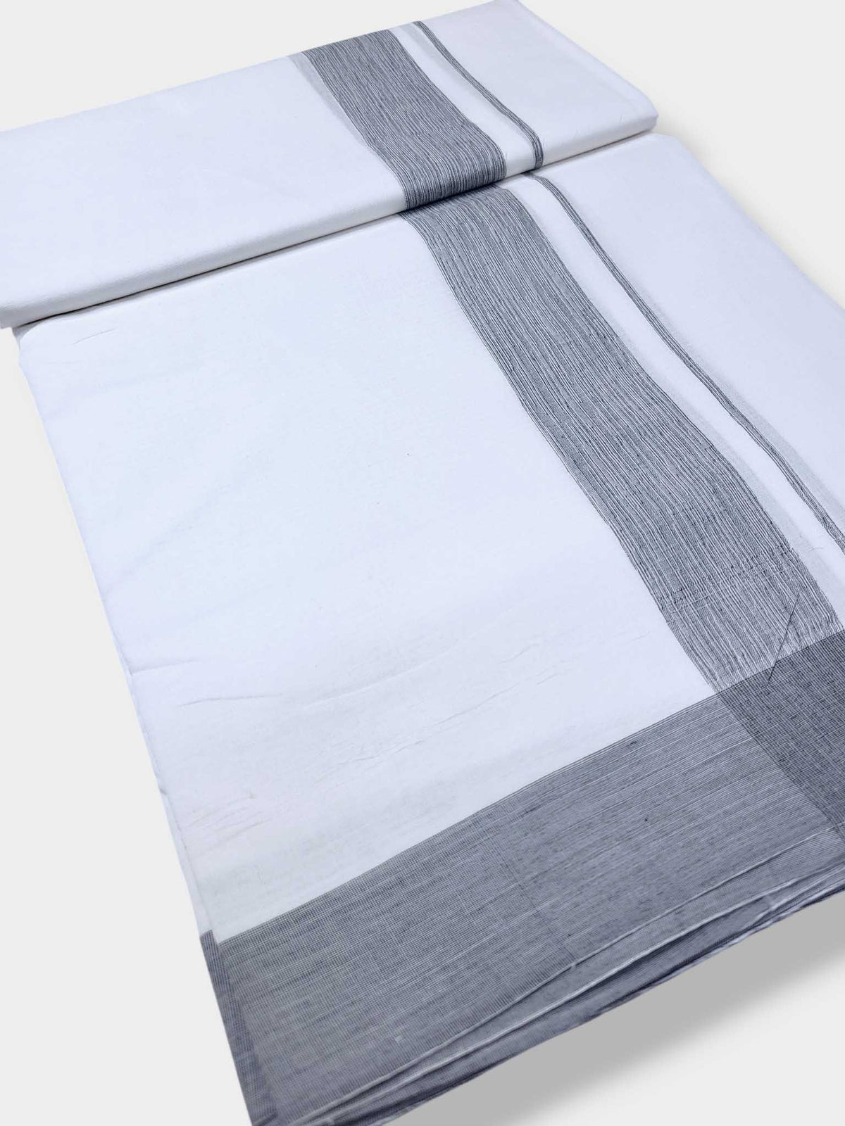 Pure White Cotton Men's Double Dhoti