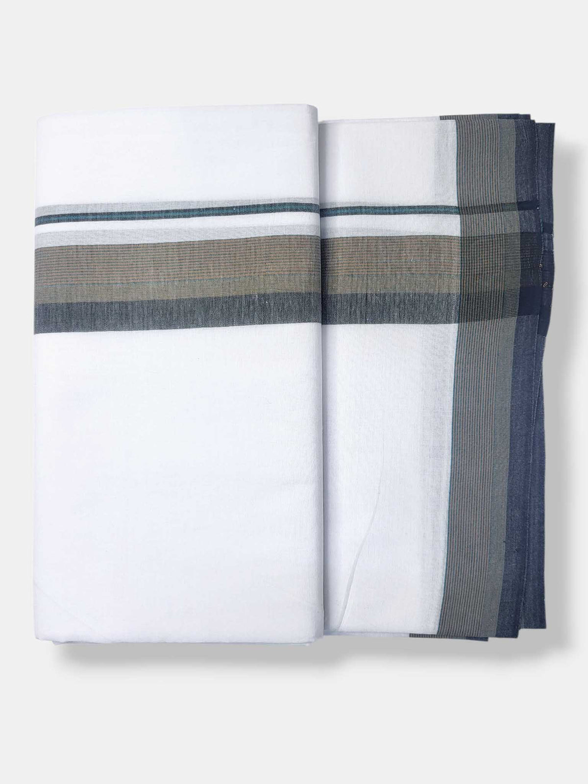 Pure White Cotton Men's Double Dhoti
