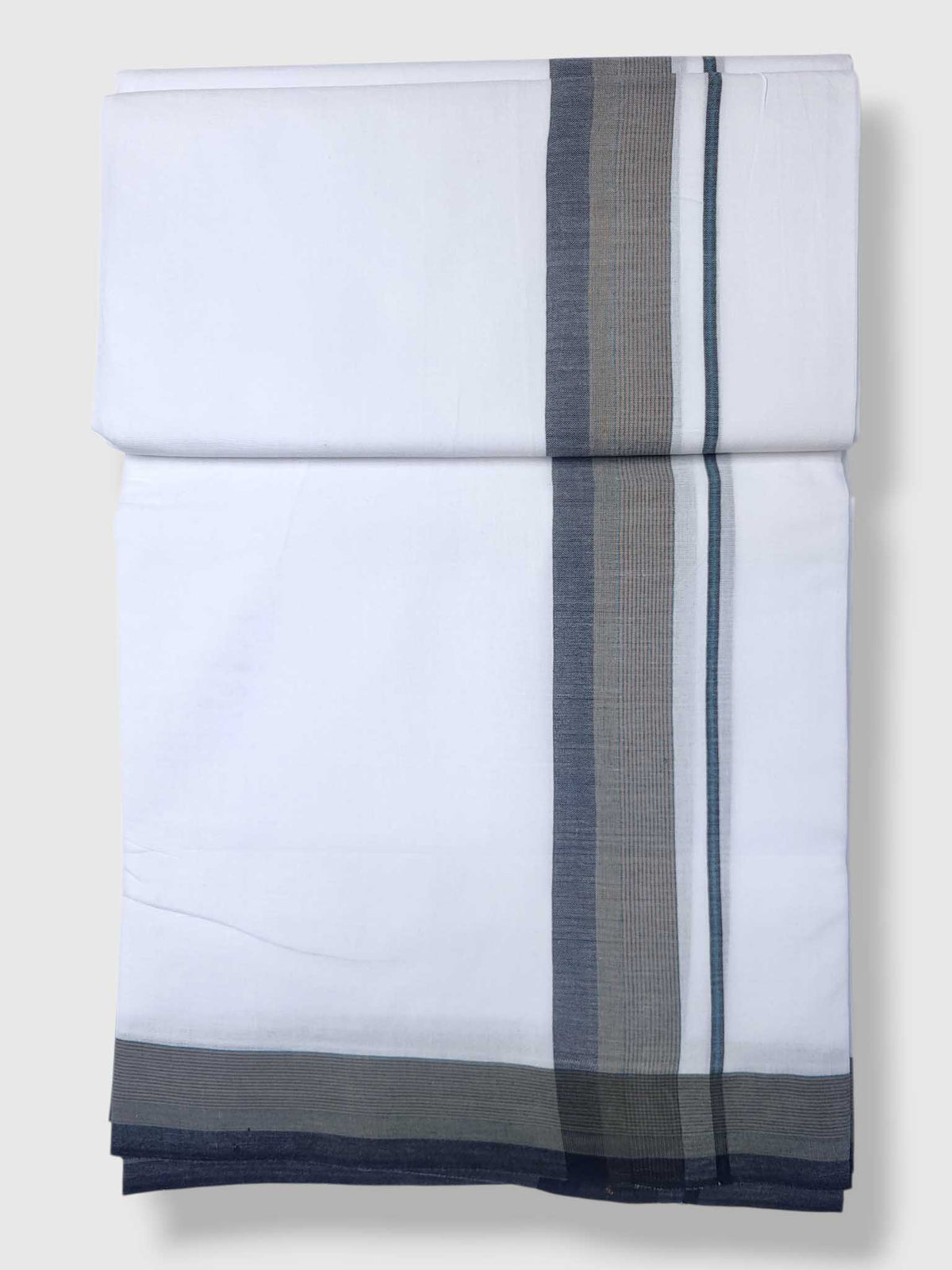 Pure White Cotton Men's Double Dhoti