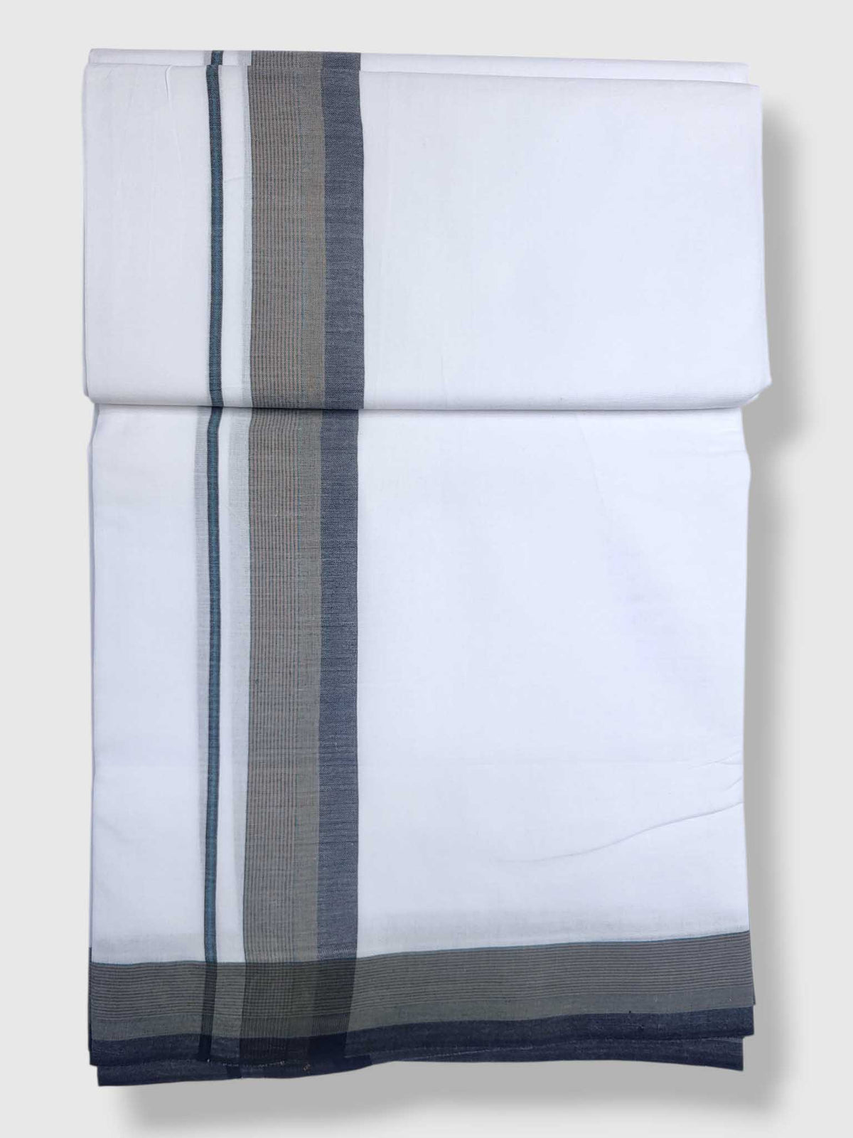 Pure White Cotton Men's Double Dhoti