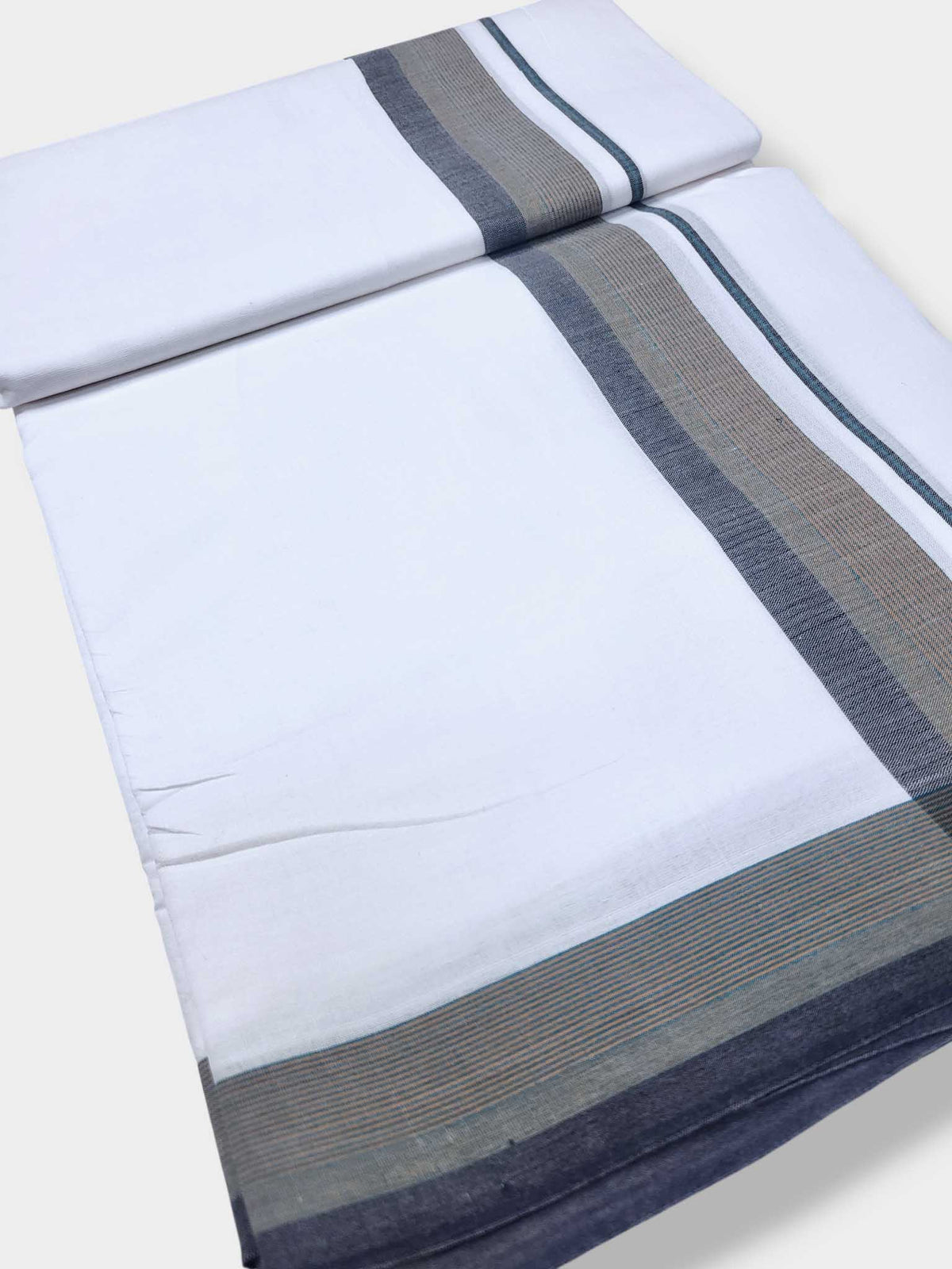 Pure White Cotton Men's Double Dhoti