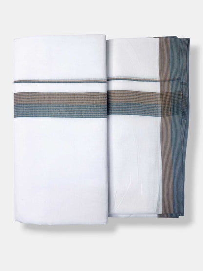 Pure White Cotton Men's Double Dhoti