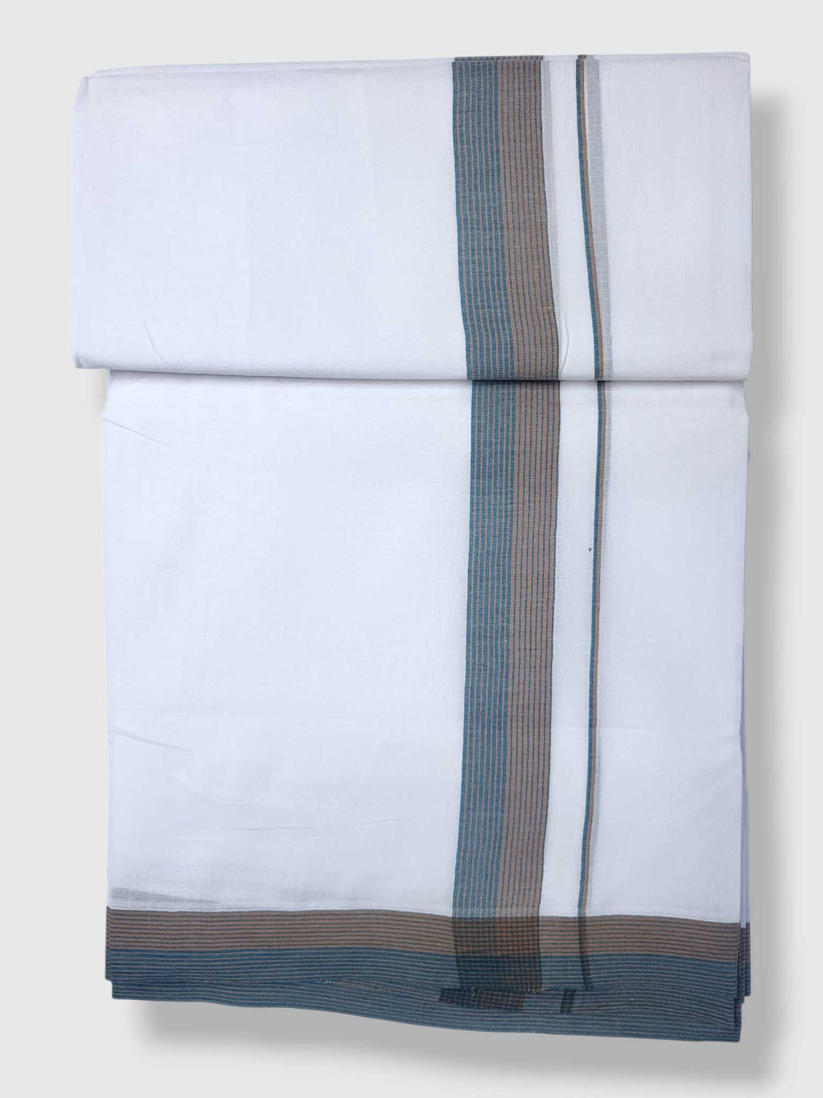Pure White Cotton Men's Double Dhoti