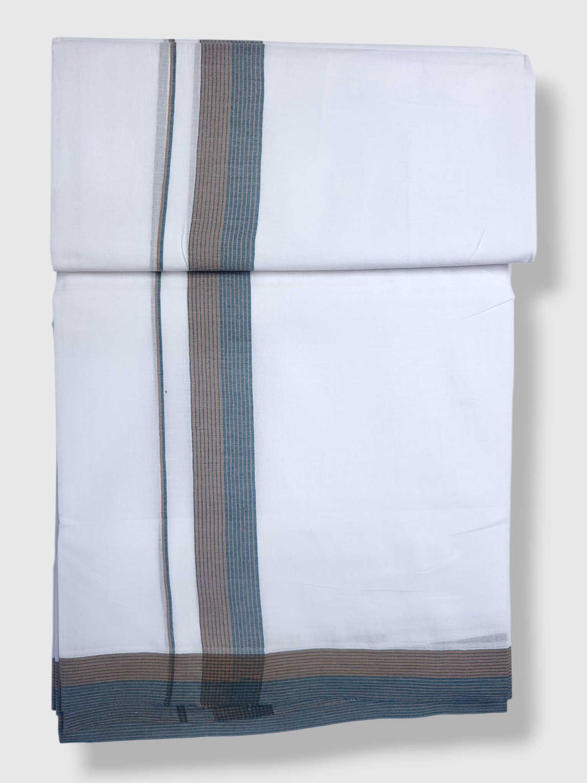 Pure White Cotton Men's Double Dhoti