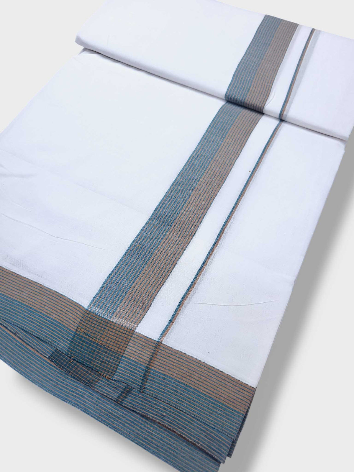 Pure White Cotton Men's Double Dhoti