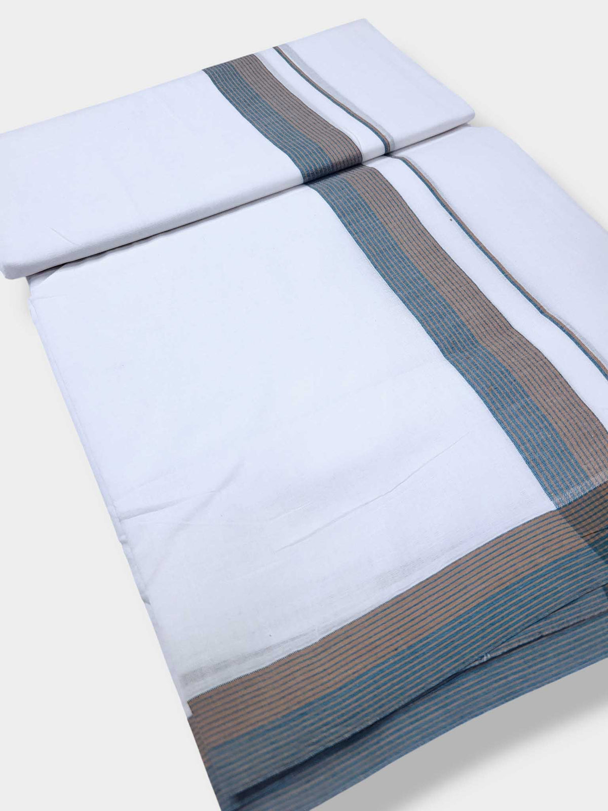 Pure White Cotton Men's Double Dhoti